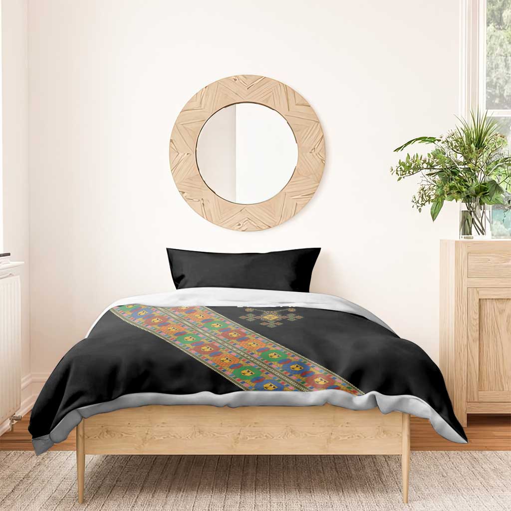 Ethiopia Saba Kemis Sash Style Bedding Set Black Color LT15