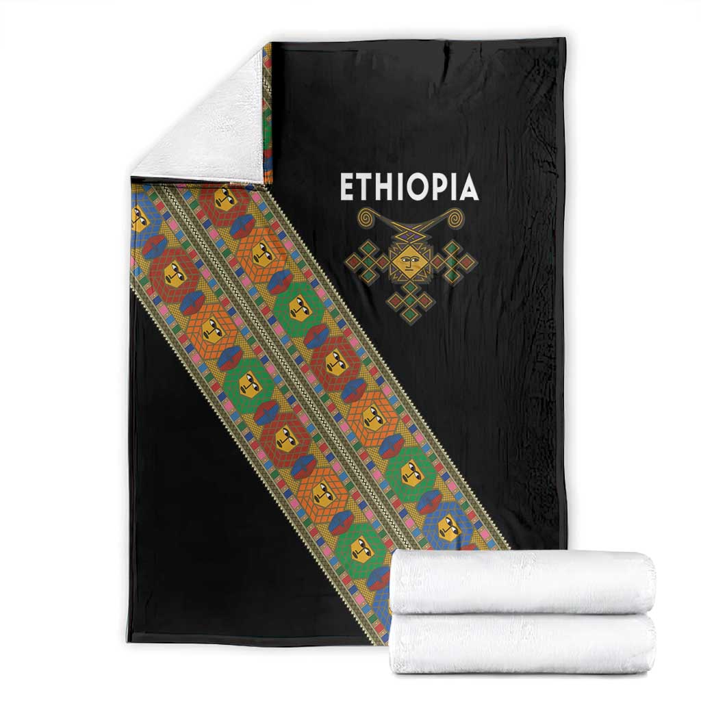 Ethiopia Saba Kemis Sash Style Blanket Black Color LT15