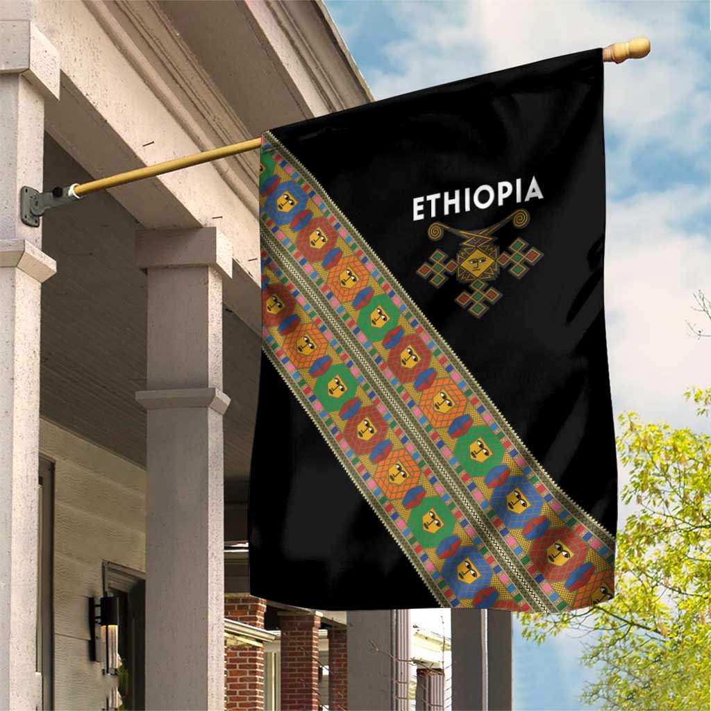 Ethiopia Saba Kemis Sash Style Garden Flag Black Color LT15