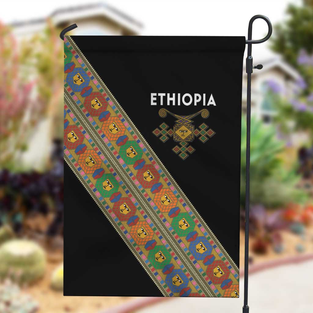 Ethiopia Saba Kemis Sash Style Garden Flag Black Color LT15
