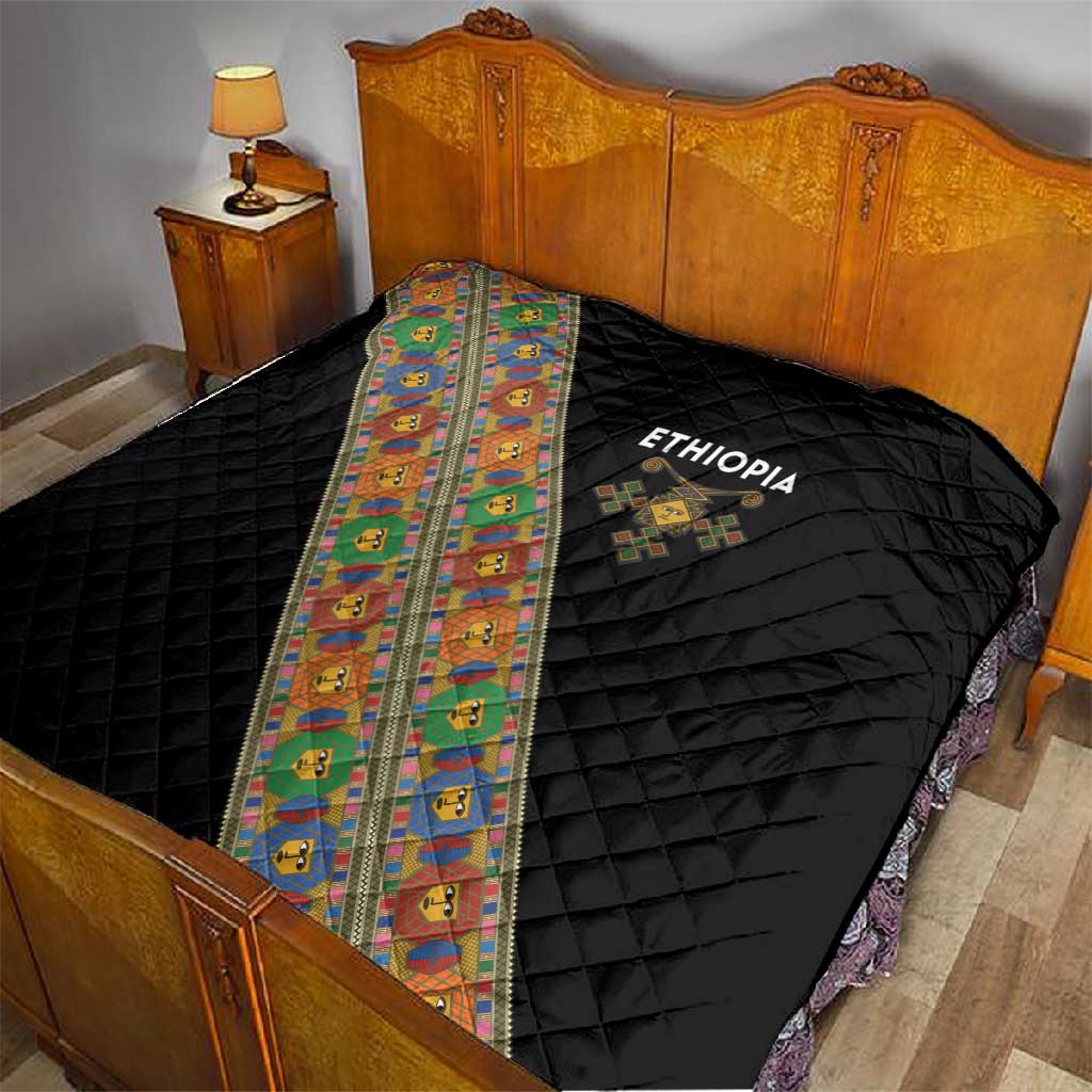 Ethiopia Saba Kemis Sash Style Quilt Black Color LT15