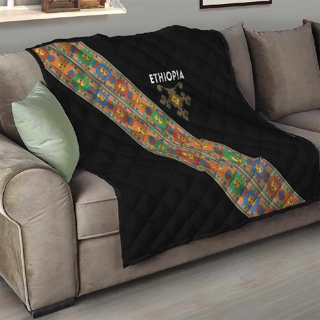 Ethiopia Saba Kemis Sash Style Quilt Black Color LT15