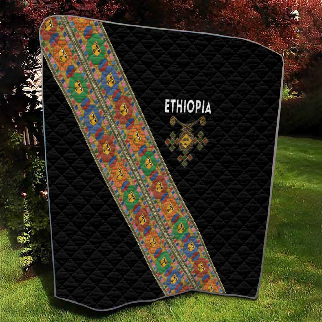 Ethiopia Saba Kemis Sash Style Quilt Black Color LT15