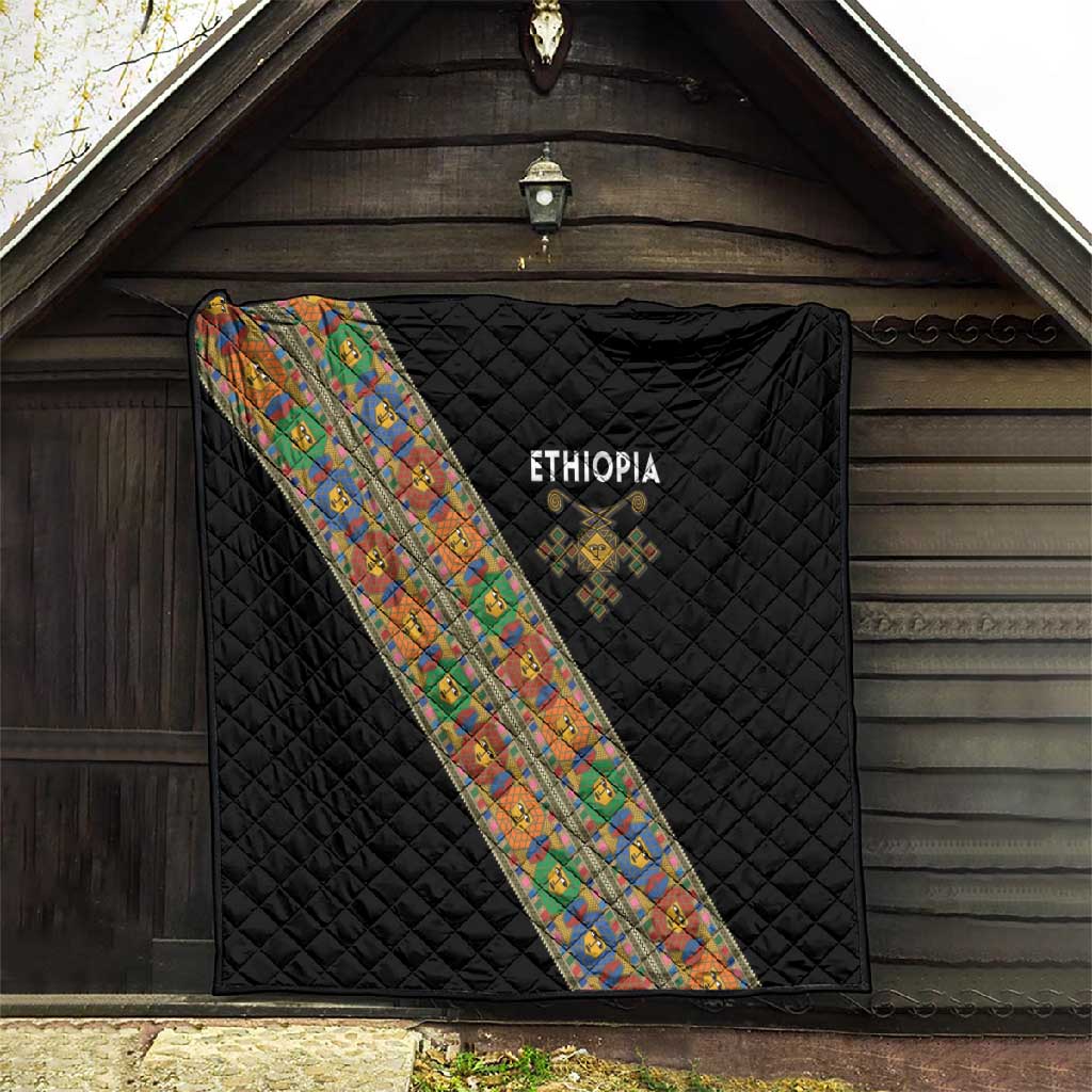 Ethiopia Saba Kemis Sash Style Quilt Black Color LT15