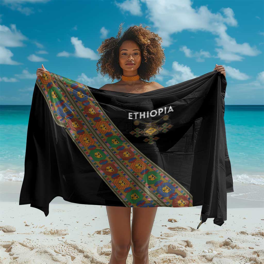 Ethiopia Saba Kemis Sash Style Sarong Black Color LT15