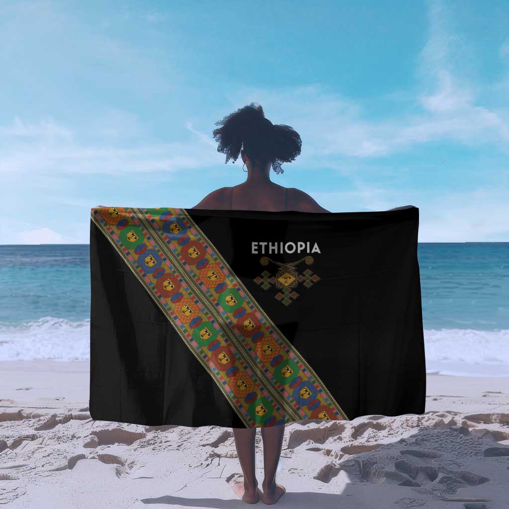 Ethiopia Saba Kemis Sash Style Sarong Black Color LT15