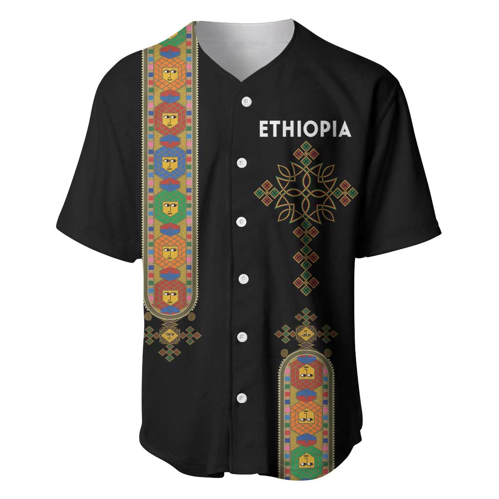 Ethiopia Saba Kemis Baseball Jersey Lion Of Judah Black Color LT15