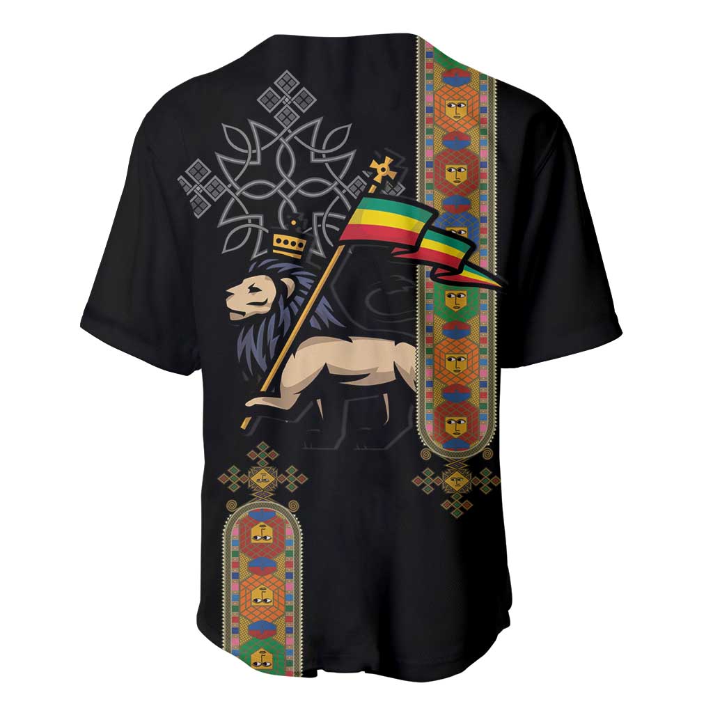Ethiopia Saba Kemis Baseball Jersey Lion Of Judah Black Color LT15