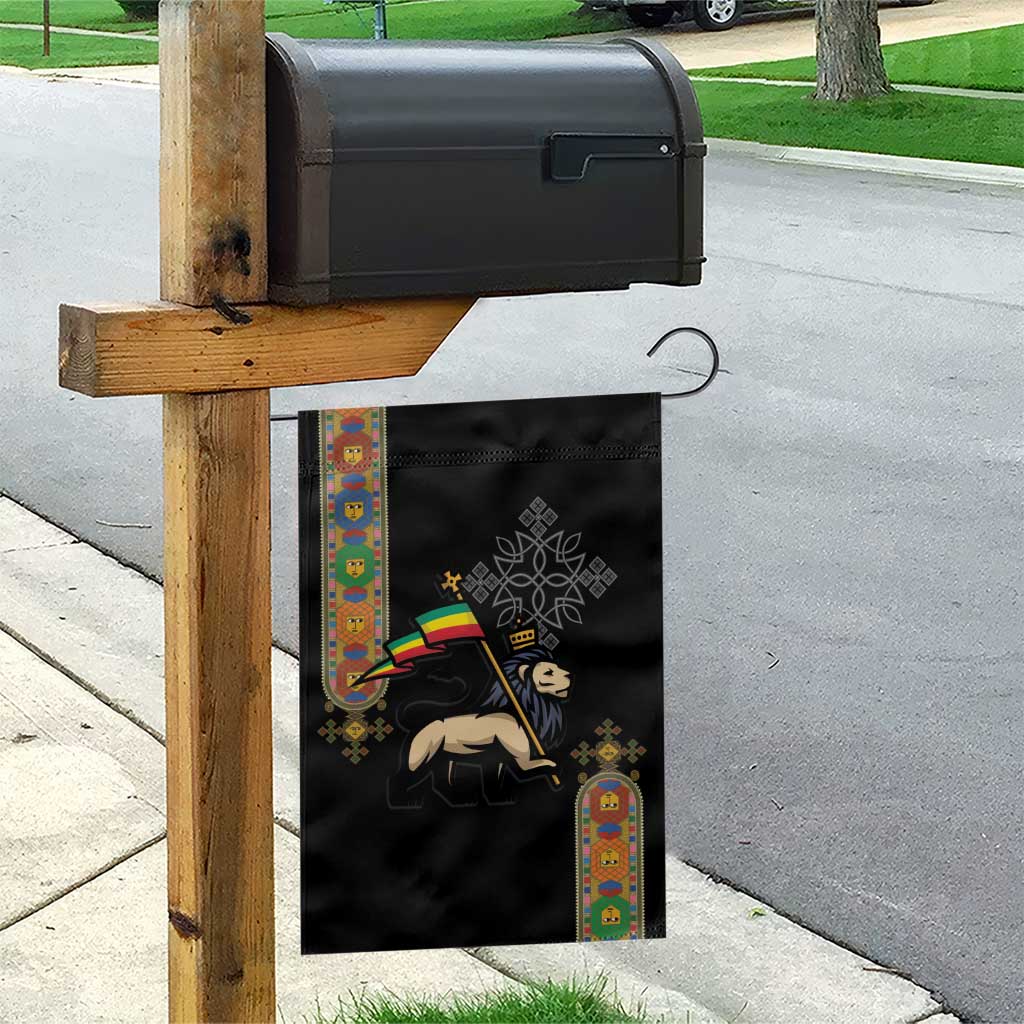 Ethiopia Saba Kemis Garden Flag Lion Of Judah Black Color LT15