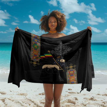 Ethiopia Saba Kemis Sarong Lion Of Judah Black Color LT15