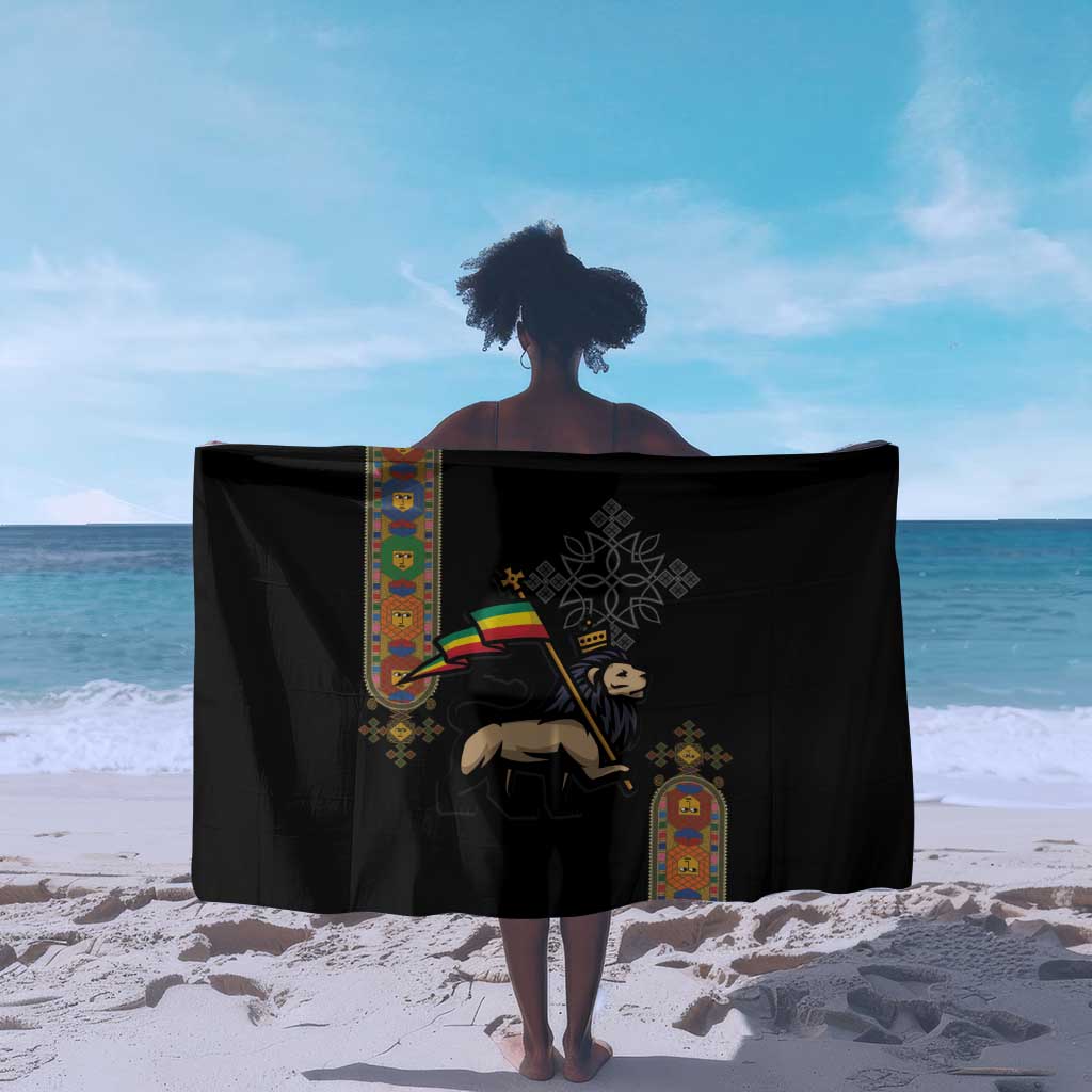 Ethiopia Saba Kemis Sarong Lion Of Judah Black Color LT15