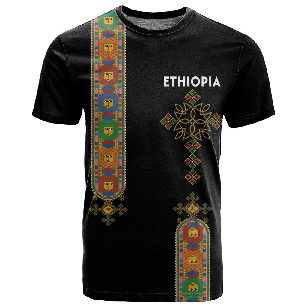 Ethiopia Saba Kemis T shirt Lion Of Judah Black Color LT15