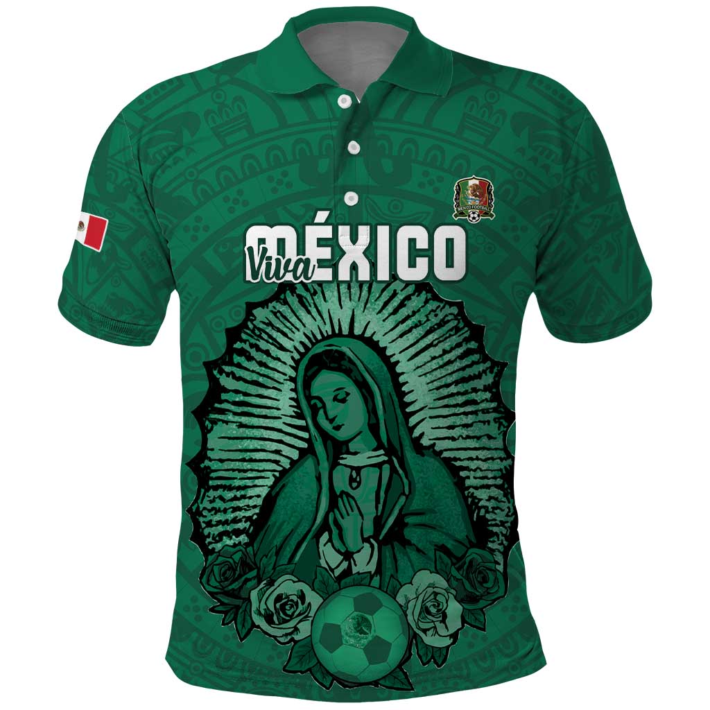 Custom Mexico Guadalupe Football Polo Shirt Viva Mexico LT15
