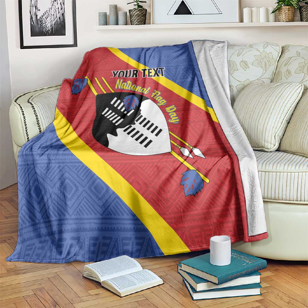 Personalized Happy Swaziland National Flag Day Blanket Nguni Shield Flag Style - African Pattern LT15
