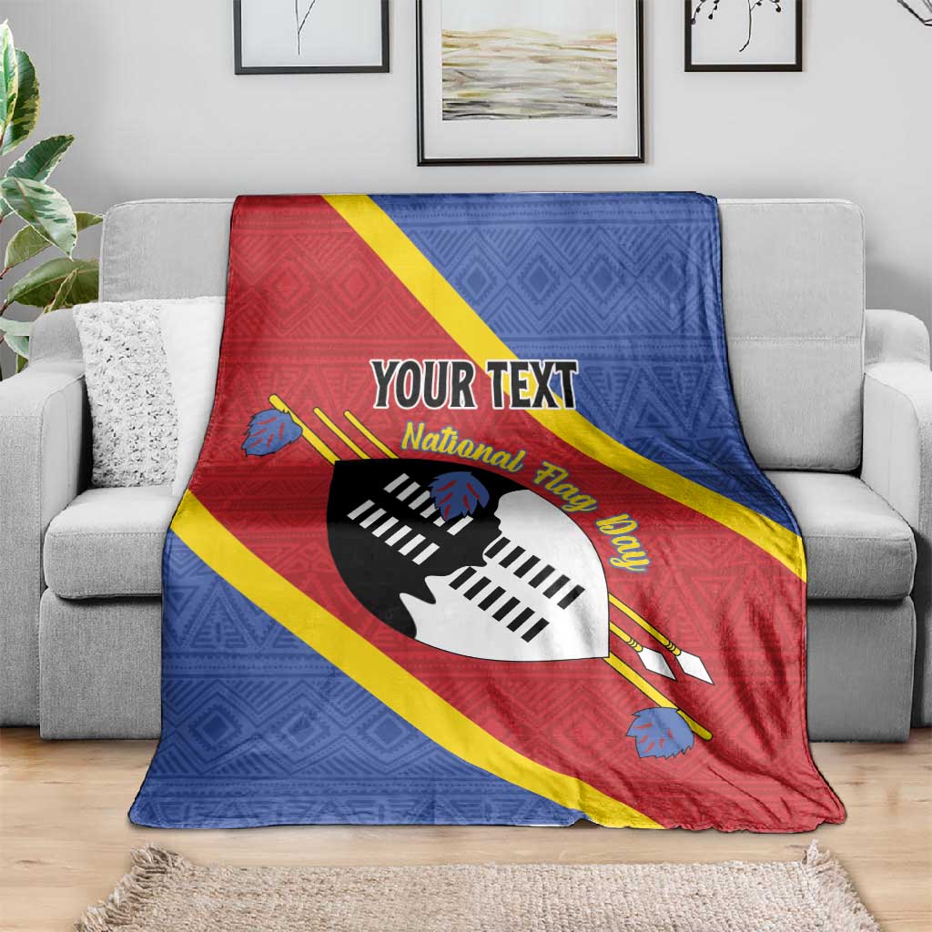 Personalized Happy Swaziland National Flag Day Blanket Nguni Shield Flag Style - African Pattern LT15