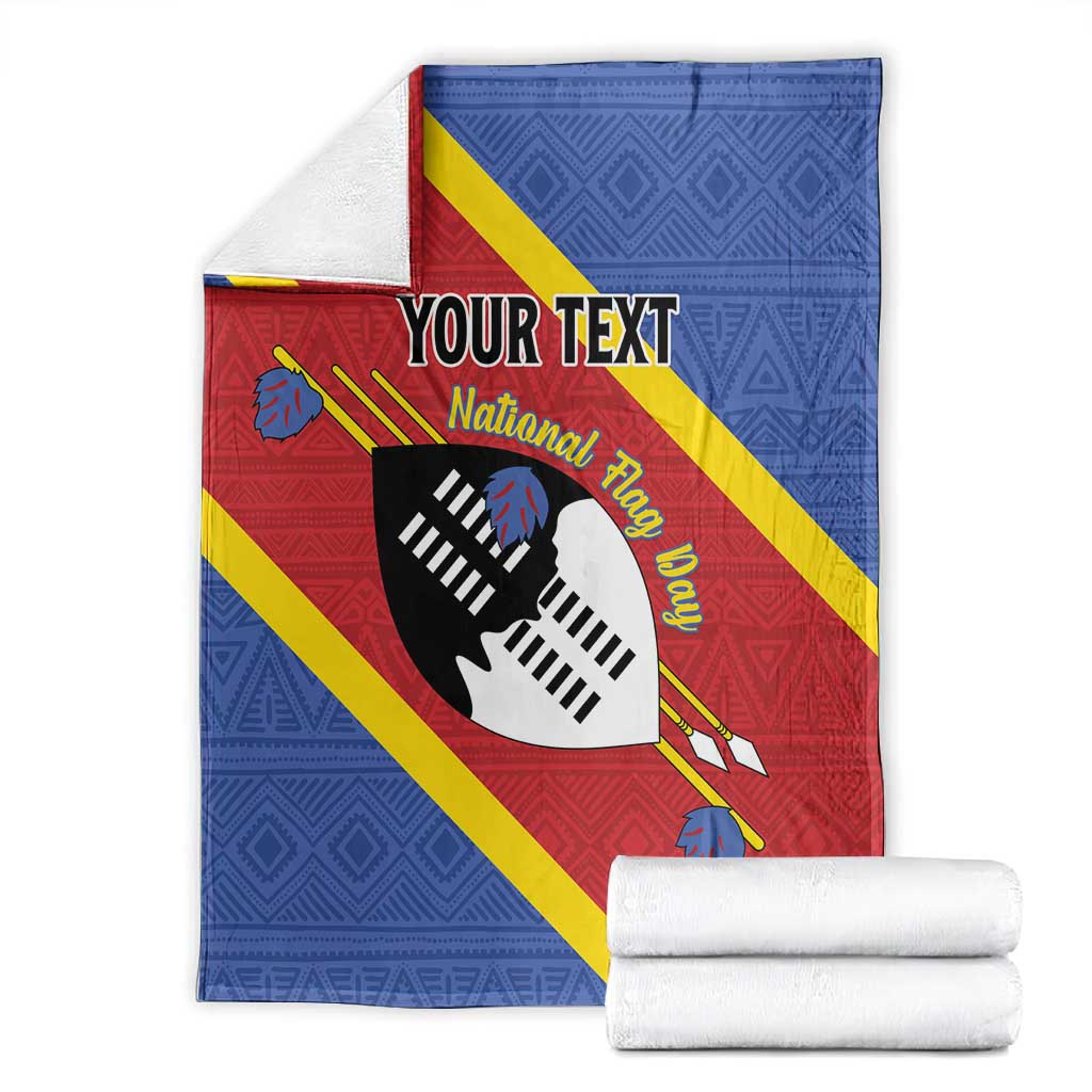 Personalized Happy Swaziland National Flag Day Blanket Nguni Shield Flag Style - African Pattern LT15