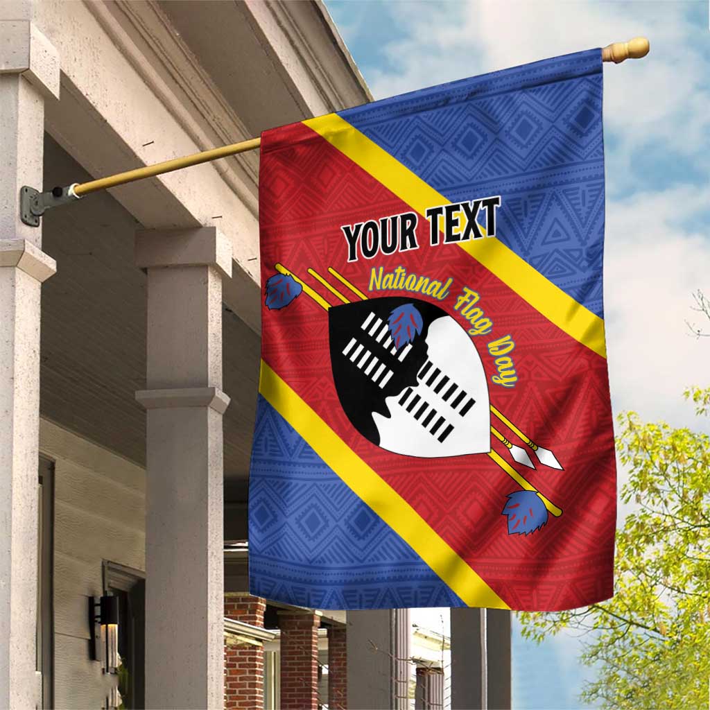Personalized Happy Swaziland National Flag Day Garden Flag Nguni Shield Flag Style - African Pattern LT15
