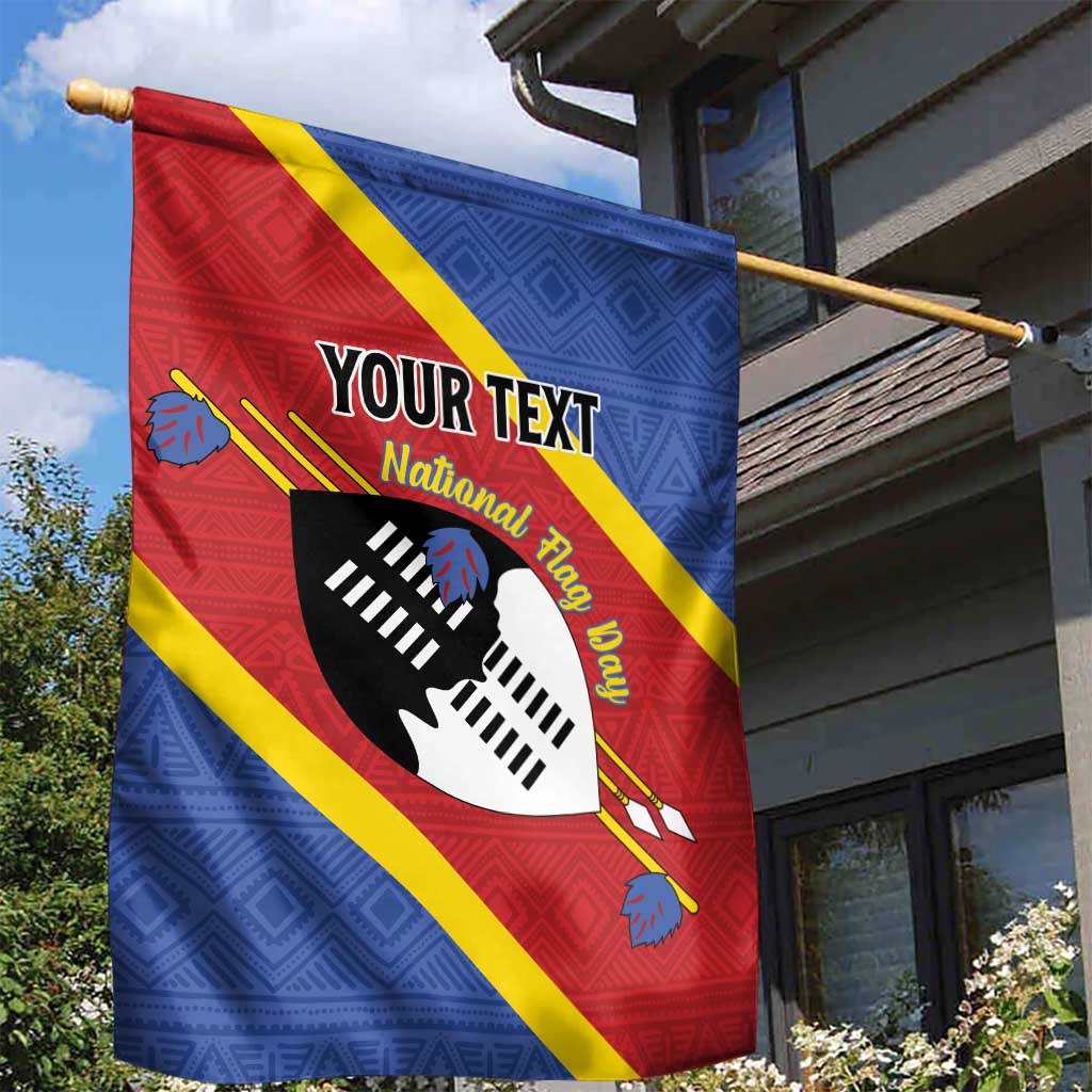 Personalized Happy Swaziland National Flag Day Garden Flag Nguni Shield Flag Style - African Pattern LT15