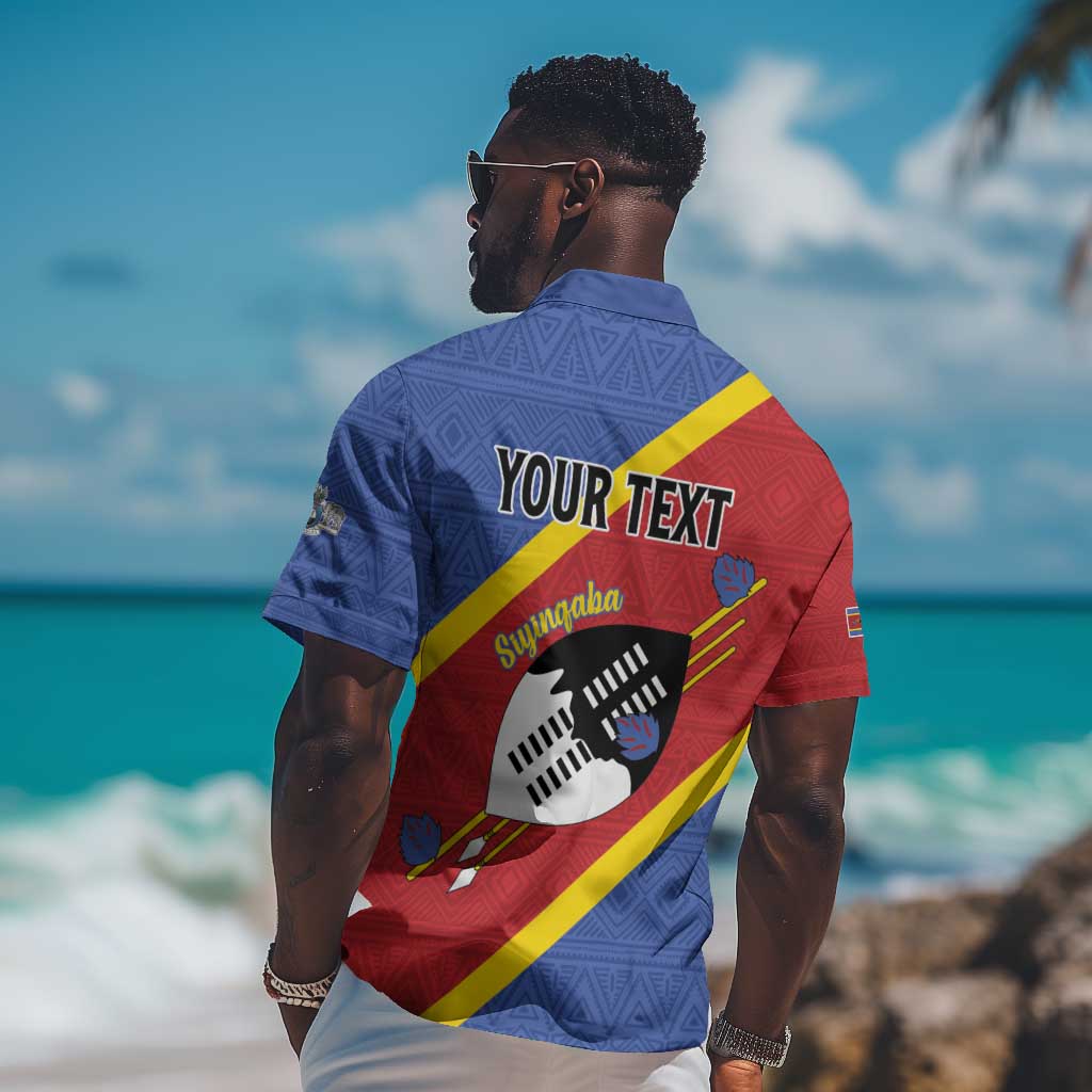 Personalized Happy Swaziland National Flag Day Hawaiian Shirt Nguni Shield Flag Style - African Pattern LT15