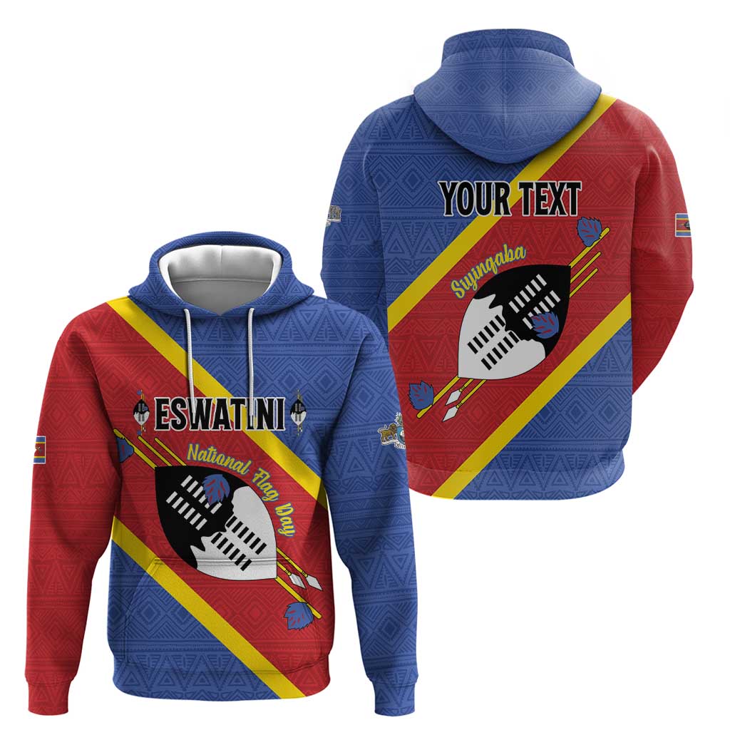 Personalized Eswatini National Flag Day Hoodie Nguni Shield Flag Style LT15