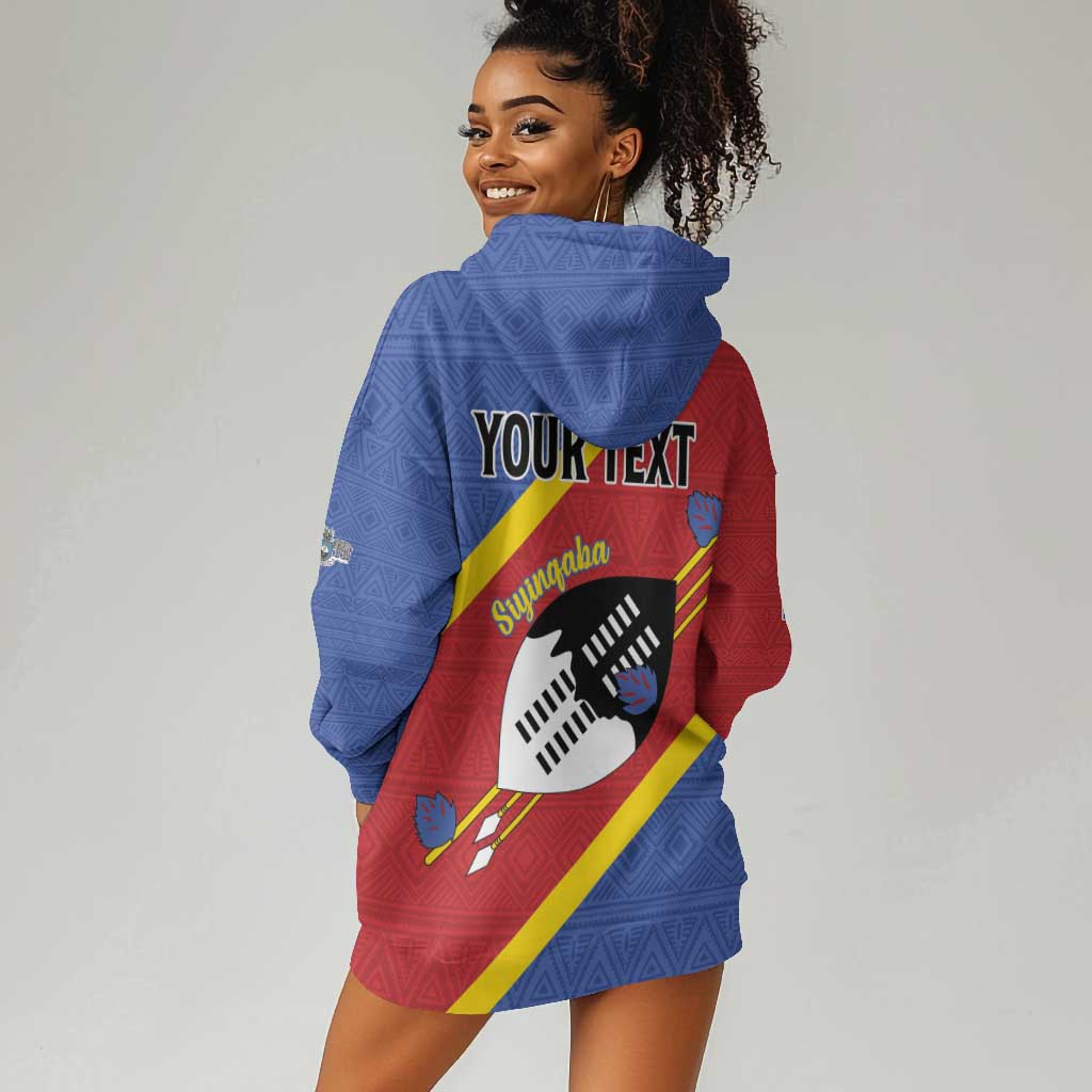 Personalized Happy Swaziland National Flag Day Hoodie Dress Nguni Shield Flag Style - African Pattern LT15