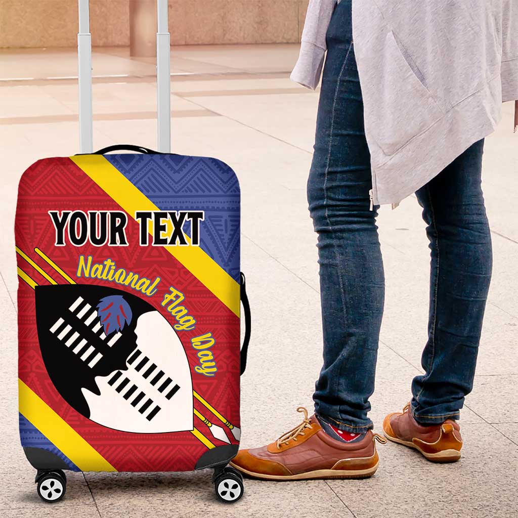 Personalized Eswatini National Flag Day Luggage Cover Nguni Shield Flag Style LT15