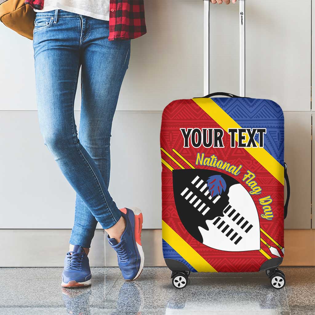 Personalized Eswatini National Flag Day Luggage Cover Nguni Shield Flag Style LT15