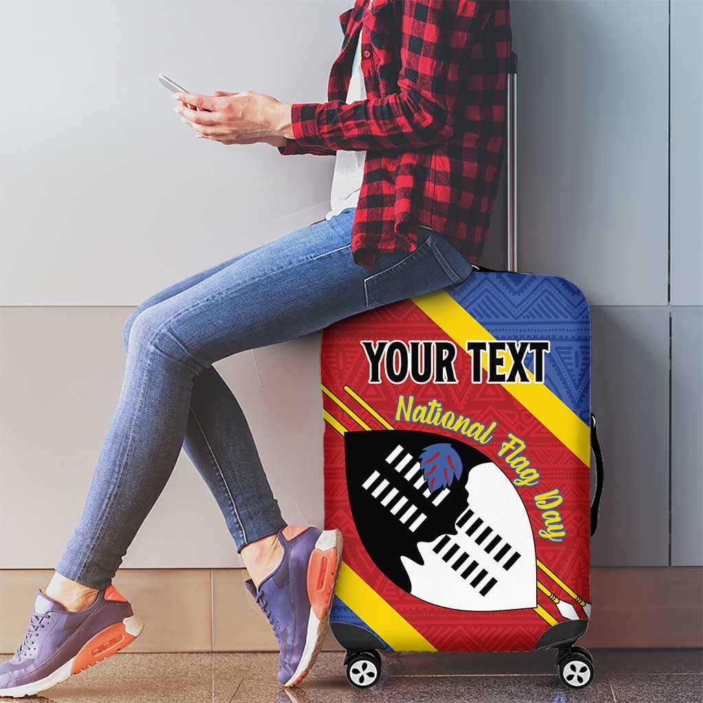 Personalized Eswatini National Flag Day Luggage Cover Nguni Shield Flag Style LT15