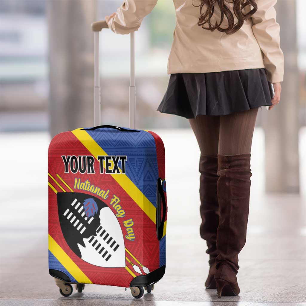 Personalized Eswatini National Flag Day Luggage Cover Nguni Shield Flag Style LT15