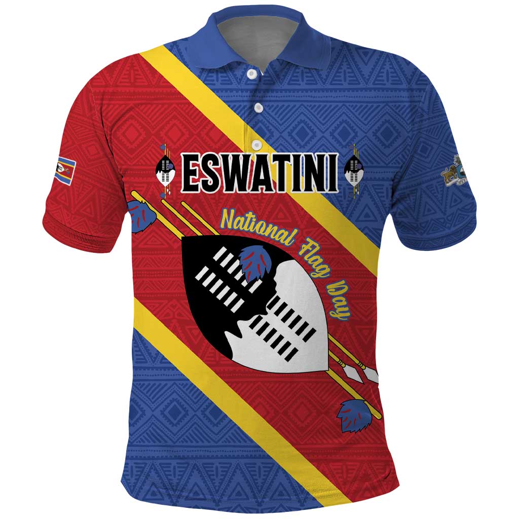 Personalized Eswatini National Flag Day Polo Shirt Nguni Shield Flag Style LT15