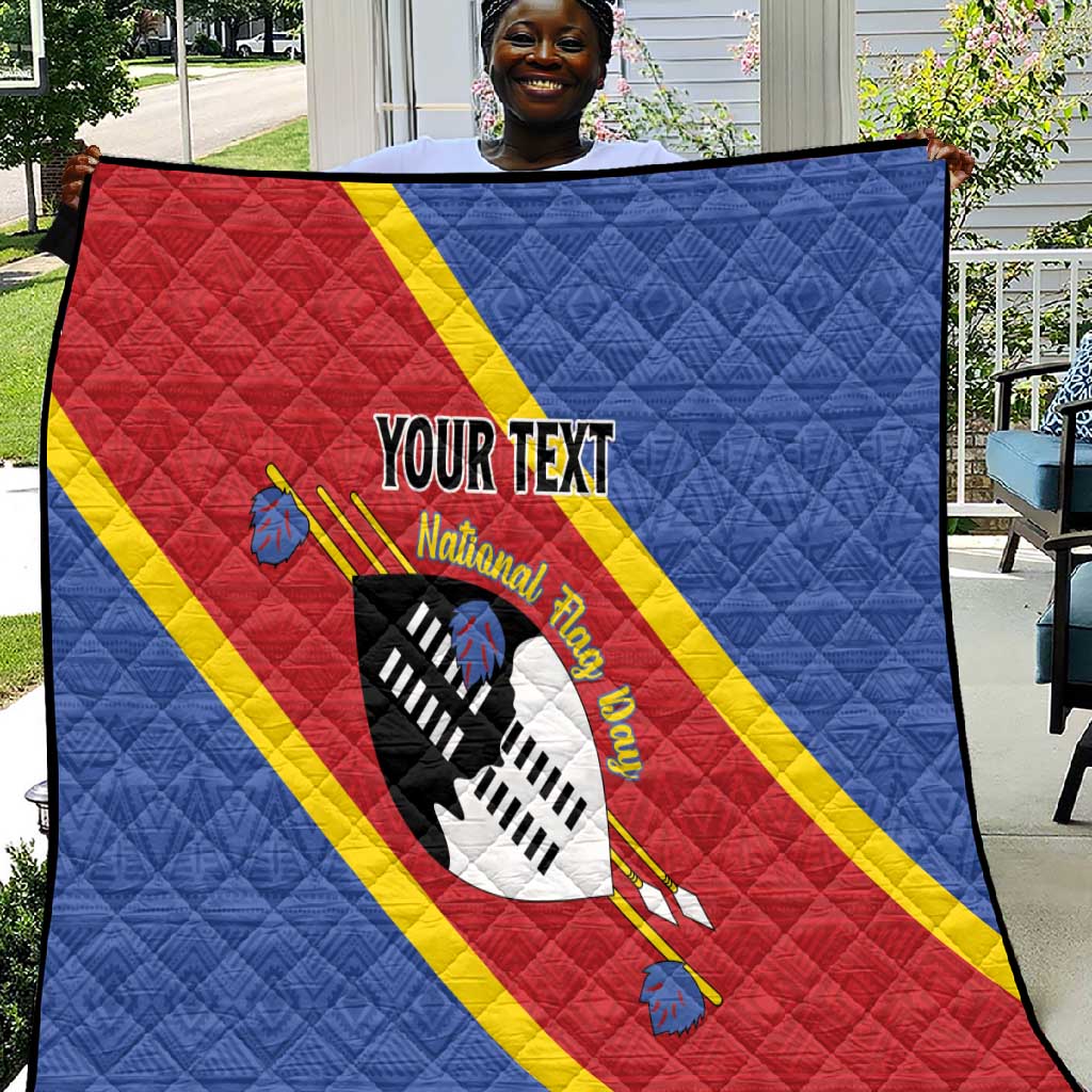 Personalized Happy Swaziland National Flag Day Quilt Nguni Shield Flag Style - African Pattern LT15