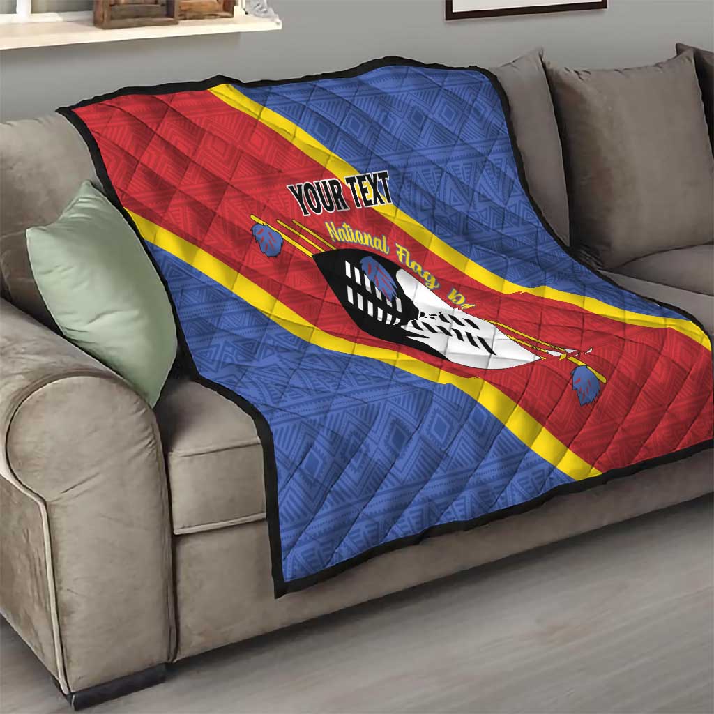 Personalized Happy Swaziland National Flag Day Quilt Nguni Shield Flag Style - African Pattern LT15