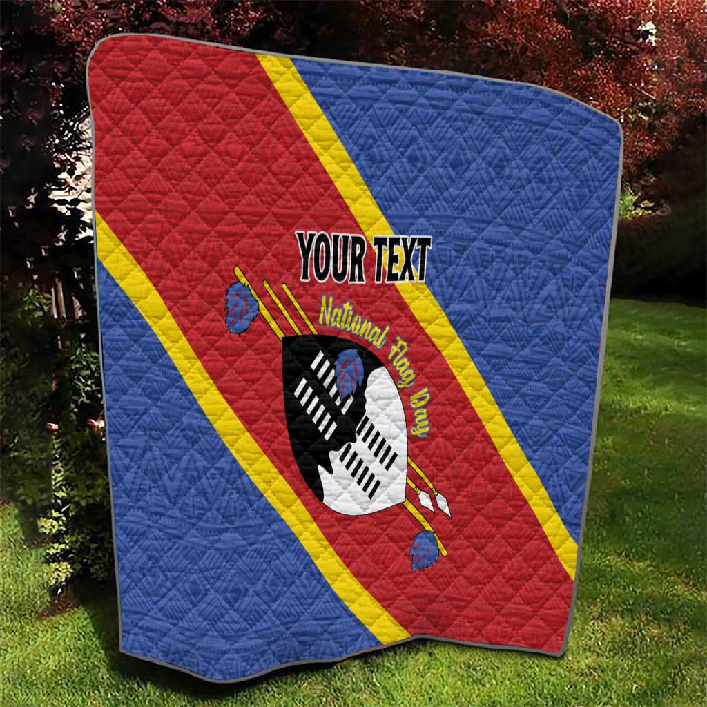 Personalized Happy Swaziland National Flag Day Quilt Nguni Shield Flag Style - African Pattern LT15