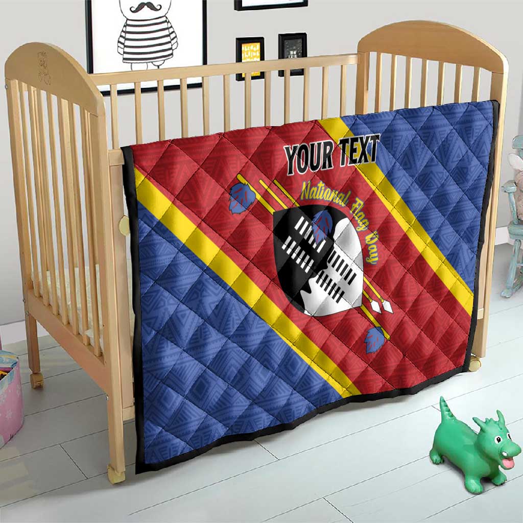 Personalized Happy Swaziland National Flag Day Quilt Nguni Shield Flag Style - African Pattern LT15