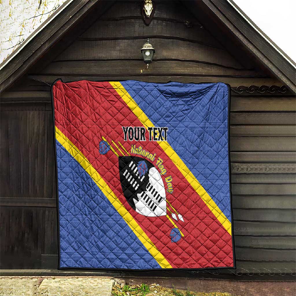 Personalized Happy Swaziland National Flag Day Quilt Nguni Shield Flag Style - African Pattern LT15
