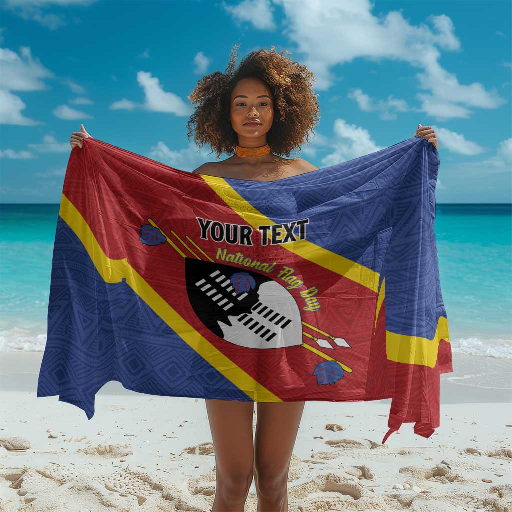 Personalized Happy Swaziland National Flag Day Sarong Nguni Shield Flag Style - African Pattern LT15