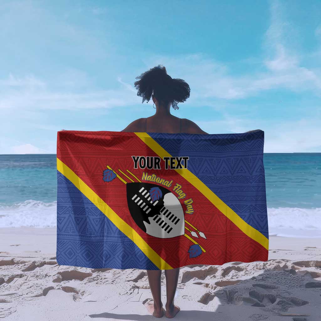 Personalized Happy Swaziland National Flag Day Sarong Nguni Shield Flag Style - African Pattern LT15