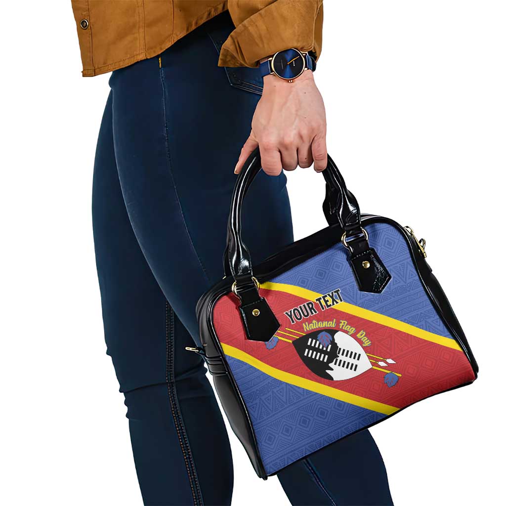 Personalized Eswatini National Flag Day Shoulder Handbag Nguni Shield Flag Style LT15