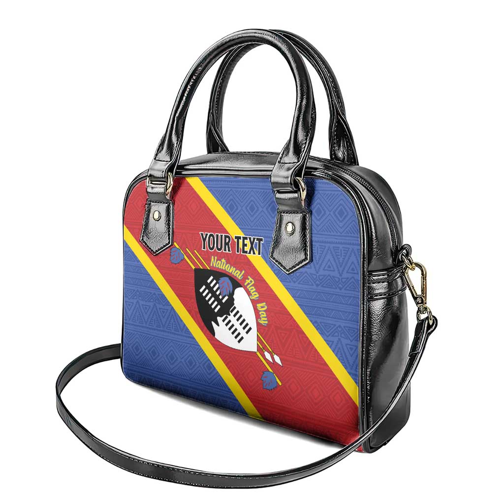 Personalized Eswatini National Flag Day Shoulder Handbag Nguni Shield Flag Style LT15