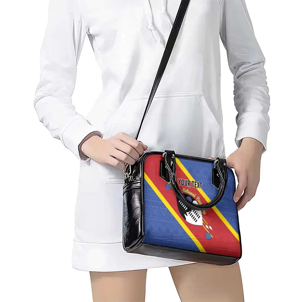 Personalized Eswatini National Flag Day Shoulder Handbag Nguni Shield Flag Style LT15