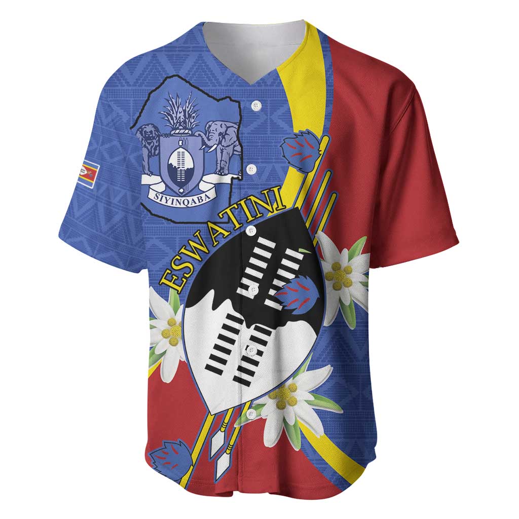 Umbuso weSwatini Baseball Jersey Nguni Shield Edelweiss Flower LT15