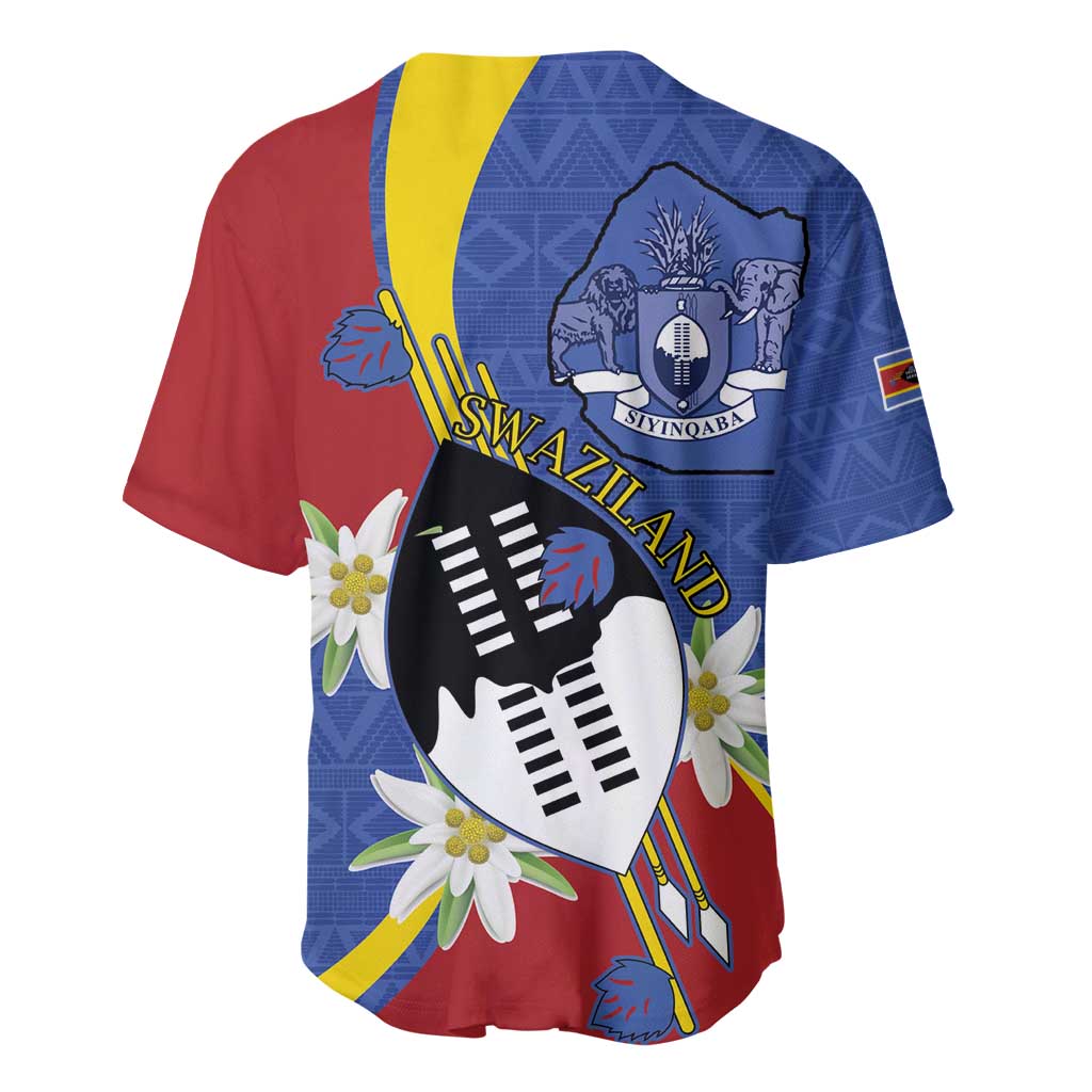 Umbuso weSwatini Baseball Jersey Nguni Shield Edelweiss Flower LT15