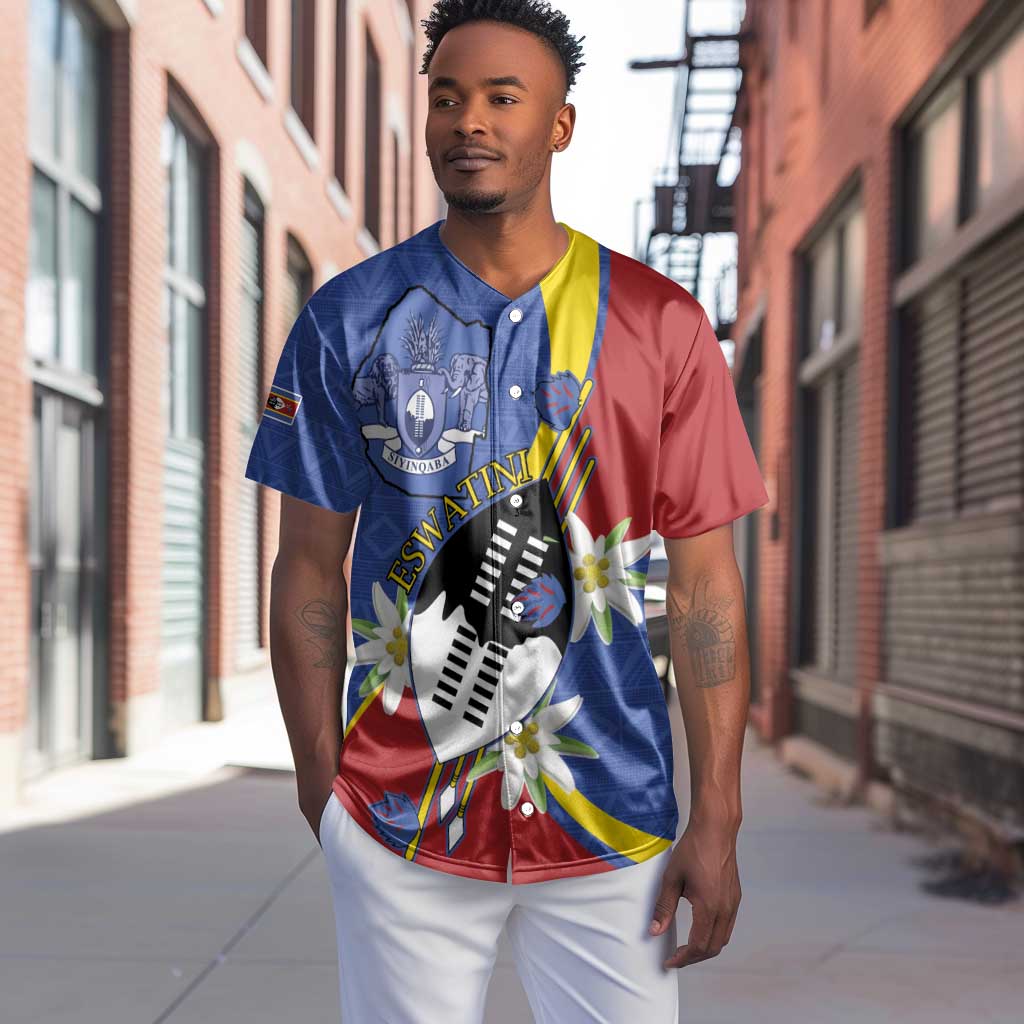 Umbuso weSwatini Baseball Jersey Nguni Shield Edelweiss Flower LT15