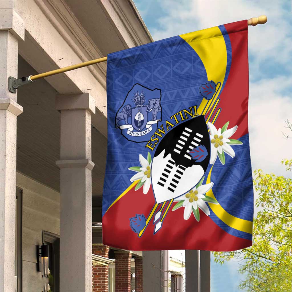Umbuso weSwatini Garden Flag Nguni Shield Edelweiss Flower LT15