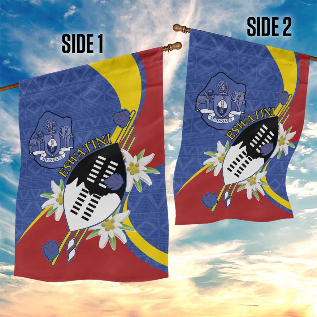 Umbuso weSwatini Garden Flag Nguni Shield Edelweiss Flower LT15