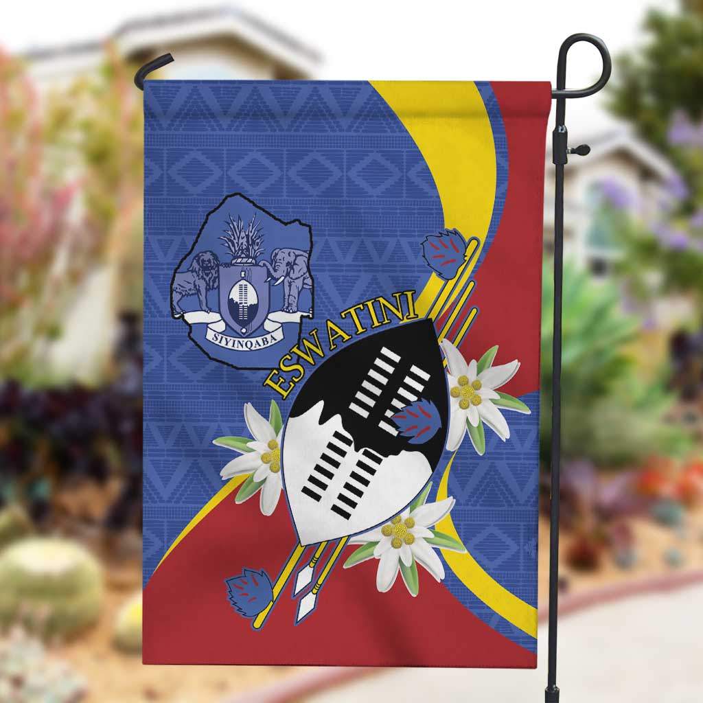 Umbuso weSwatini Garden Flag Nguni Shield Edelweiss Flower LT15