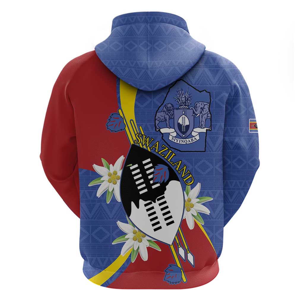 Eswatini Hoodie Nguni Shield Edelweiss Flower LT15