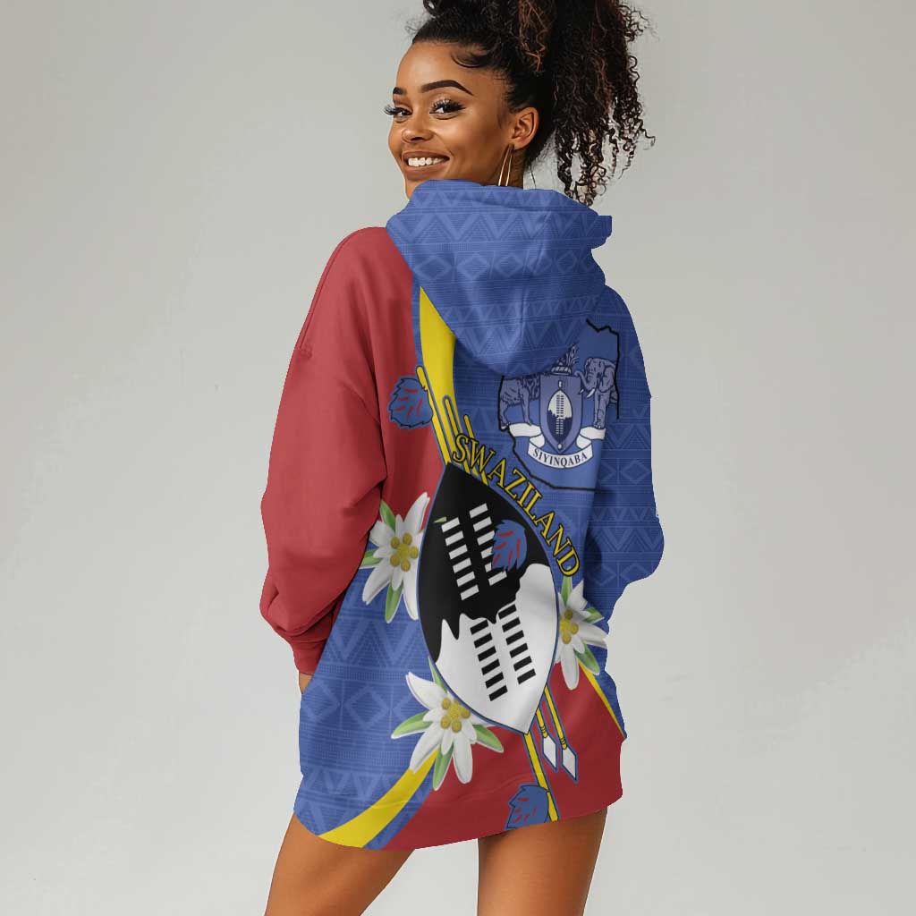Umbuso weSwatini Hoodie Dress Nguni Shield Edelweiss Flower LT15