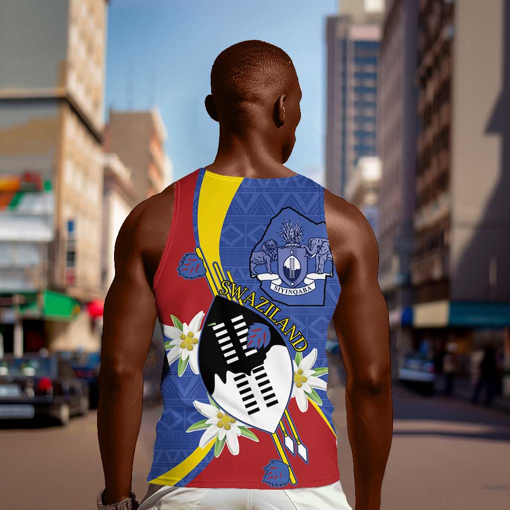 Umbuso weSwatini Men Tank Top Nguni Shield Edelweiss Flower LT15