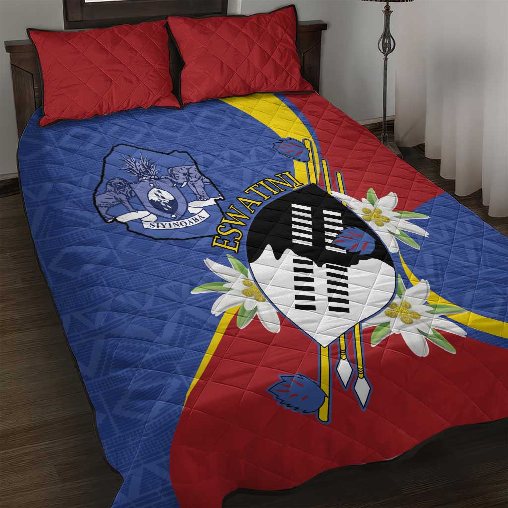 Umbuso weSwatini Quilt Bed Set Nguni Shield Edelweiss Flower LT15